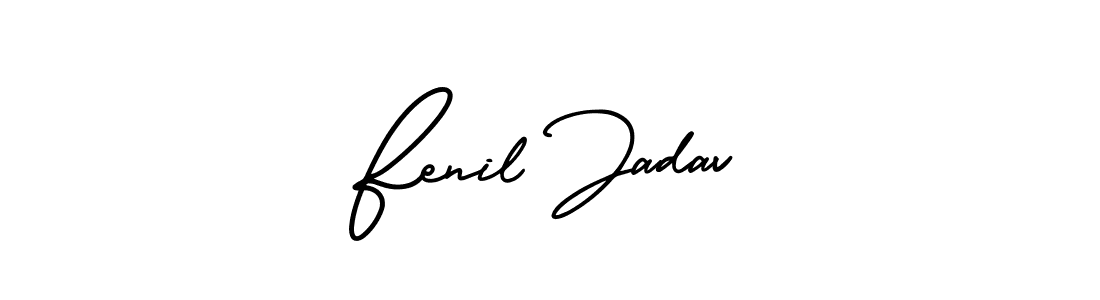 Make a short Fenil Jadav signature style. Manage your documents anywhere anytime using AmerikaSignatureDemo-Regular. Create and add eSignatures, submit forms, share and send files easily. Fenil Jadav signature style 3 images and pictures png