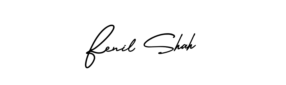 Make a beautiful signature design for name Fenil Shah. With this signature (AmerikaSignatureDemo-Regular) style, you can create a handwritten signature for free. Fenil Shah signature style 3 images and pictures png