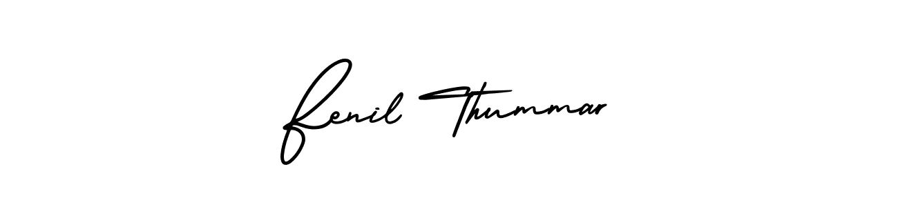 How to make Fenil Thummar name signature. Use AmerikaSignatureDemo-Regular style for creating short signs online. This is the latest handwritten sign. Fenil Thummar signature style 3 images and pictures png