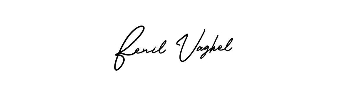 Fenil Vaghel stylish signature style. Best Handwritten Sign (AmerikaSignatureDemo-Regular) for my name. Handwritten Signature Collection Ideas for my name Fenil Vaghel. Fenil Vaghel signature style 3 images and pictures png