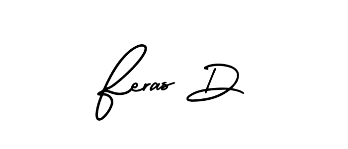 if you are searching for the best signature style for your name Feras D. so please give up your signature search. here we have designed multiple signature styles  using AmerikaSignatureDemo-Regular. Feras D signature style 3 images and pictures png