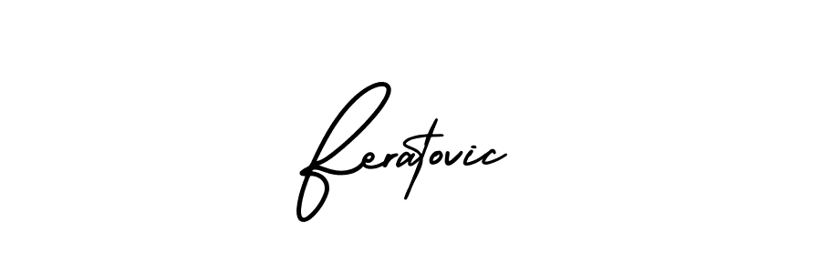 if you are searching for the best signature style for your name Feratovic. so please give up your signature search. here we have designed multiple signature styles  using AmerikaSignatureDemo-Regular. Feratovic signature style 3 images and pictures png