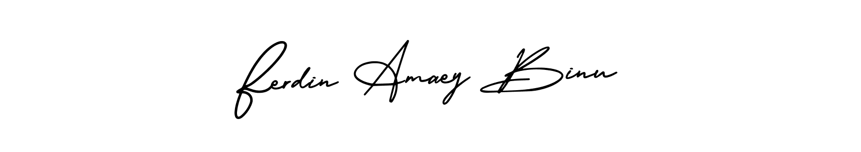 Ferdin Amaey Binu stylish signature style. Best Handwritten Sign (AmerikaSignatureDemo-Regular) for my name. Handwritten Signature Collection Ideas for my name Ferdin Amaey Binu. Ferdin Amaey Binu signature style 3 images and pictures png