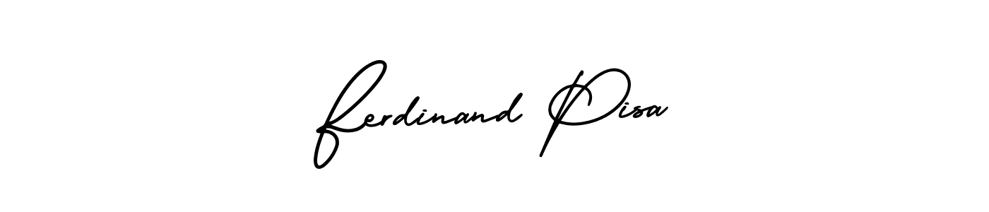 The best way (AmerikaSignatureDemo-Regular) to make a short signature is to pick only two or three words in your name. The name Ferdinand Pisa include a total of six letters. For converting this name. Ferdinand Pisa signature style 3 images and pictures png