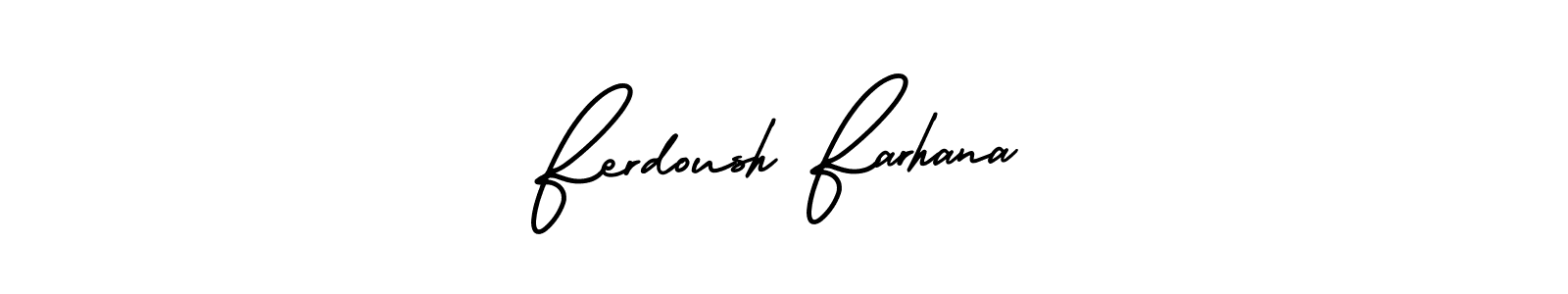 AmerikaSignatureDemo-Regular is a professional signature style that is perfect for those who want to add a touch of class to their signature. It is also a great choice for those who want to make their signature more unique. Get Ferdoush Farhana name to fancy signature for free. Ferdoush Farhana signature style 3 images and pictures png
