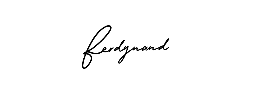Use a signature maker to create a handwritten signature online. With this signature software, you can design (AmerikaSignatureDemo-Regular) your own signature for name Ferdynand. Ferdynand signature style 3 images and pictures png