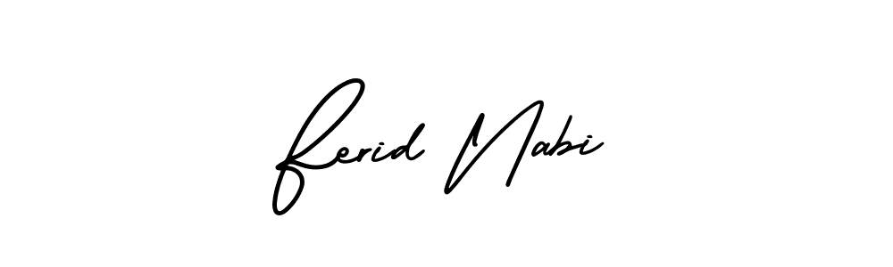 It looks lik you need a new signature style for name Ferid Nabi. Design unique handwritten (AmerikaSignatureDemo-Regular) signature with our free signature maker in just a few clicks. Ferid Nabi signature style 3 images and pictures png