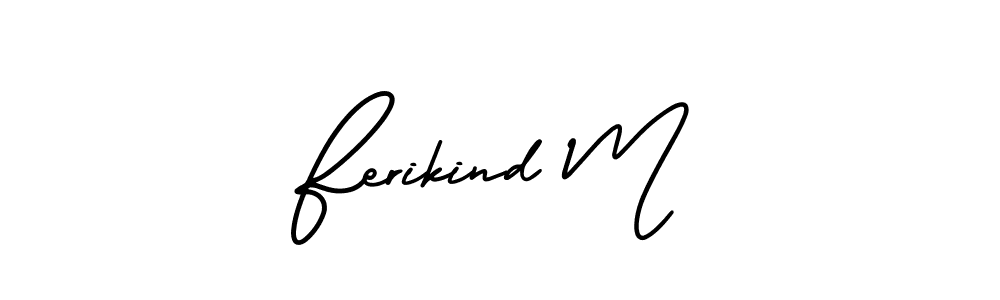 Make a beautiful signature design for name Ferikind M. With this signature (AmerikaSignatureDemo-Regular) style, you can create a handwritten signature for free. Ferikind M signature style 3 images and pictures png
