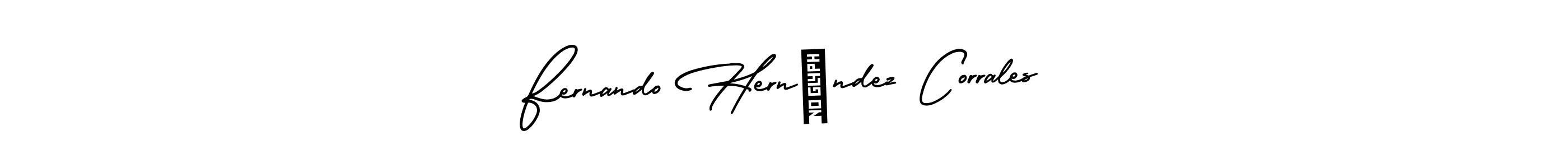 AmerikaSignatureDemo-Regular is a professional signature style that is perfect for those who want to add a touch of class to their signature. It is also a great choice for those who want to make their signature more unique. Get Fernando Hernández Corrales name to fancy signature for free. Fernando Hernández Corrales signature style 3 images and pictures png