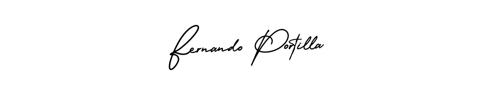 How to make Fernando Portilla name signature. Use AmerikaSignatureDemo-Regular style for creating short signs online. This is the latest handwritten sign. Fernando Portilla signature style 3 images and pictures png