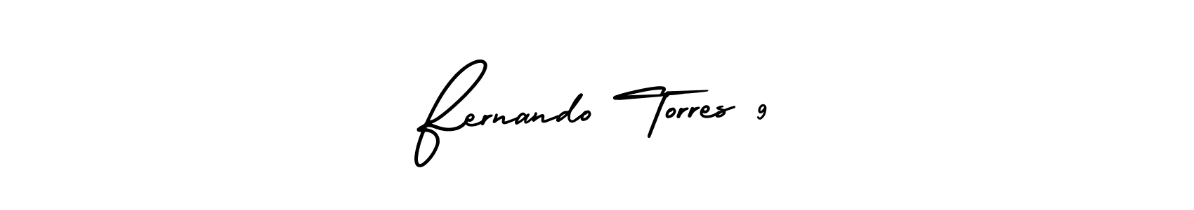 You should practise on your own different ways (AmerikaSignatureDemo-Regular) to write your name (Fernando Torres 9) in signature. don't let someone else do it for you. Fernando Torres 9 signature style 3 images and pictures png