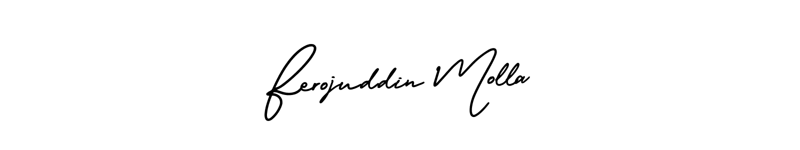 Ferojuddin Molla stylish signature style. Best Handwritten Sign (AmerikaSignatureDemo-Regular) for my name. Handwritten Signature Collection Ideas for my name Ferojuddin Molla. Ferojuddin Molla signature style 3 images and pictures png