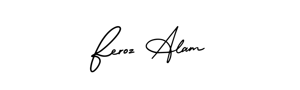 Make a short Feroz Alam signature style. Manage your documents anywhere anytime using AmerikaSignatureDemo-Regular. Create and add eSignatures, submit forms, share and send files easily. Feroz Alam signature style 3 images and pictures png