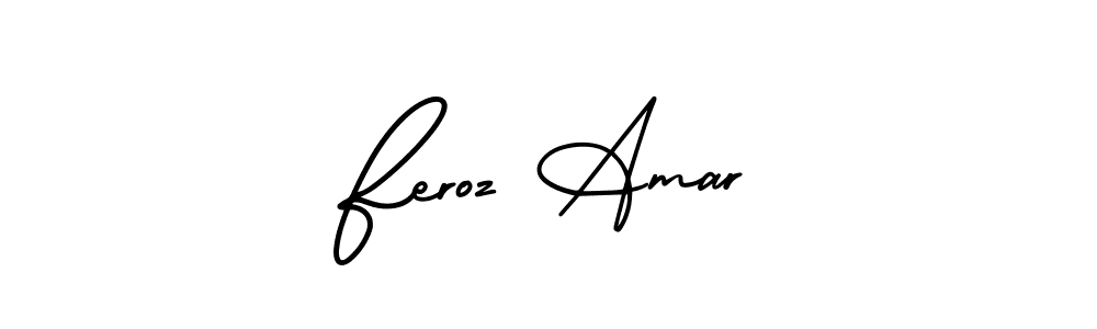 The best way (AmerikaSignatureDemo-Regular) to make a short signature is to pick only two or three words in your name. The name Feroz Amar include a total of six letters. For converting this name. Feroz Amar signature style 3 images and pictures png