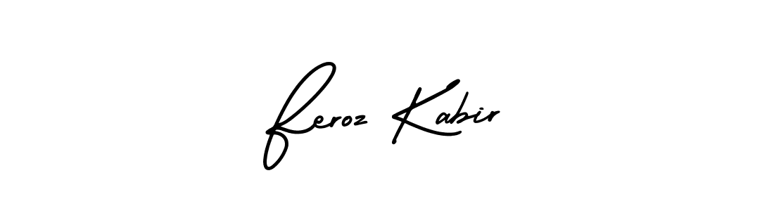 Use a signature maker to create a handwritten signature online. With this signature software, you can design (AmerikaSignatureDemo-Regular) your own signature for name Feroz Kabir. Feroz Kabir signature style 3 images and pictures png