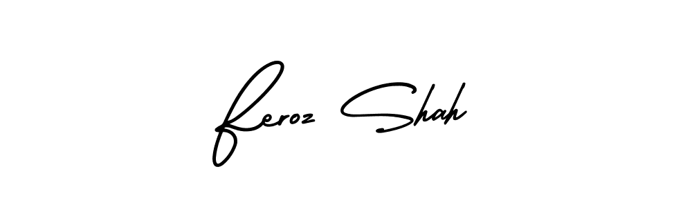 You should practise on your own different ways (AmerikaSignatureDemo-Regular) to write your name (Feroz Shah) in signature. don't let someone else do it for you. Feroz Shah signature style 3 images and pictures png