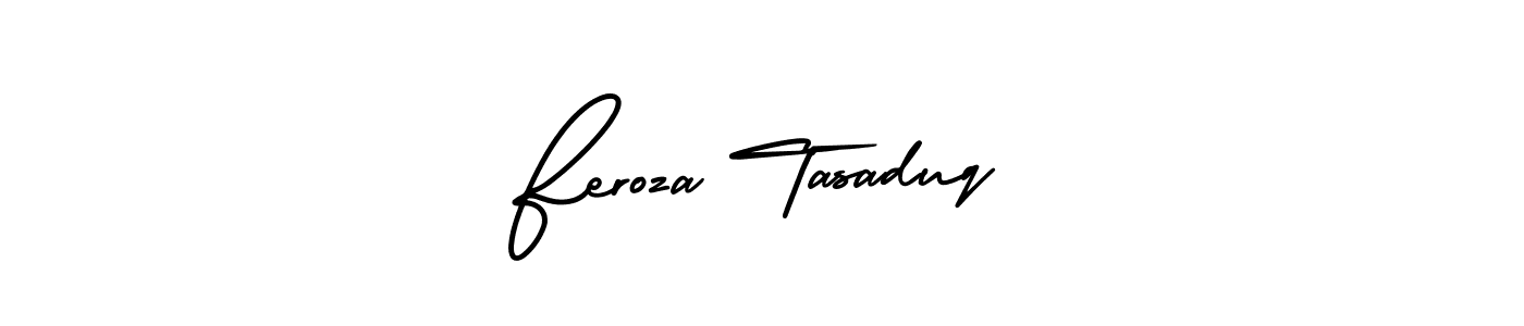 if you are searching for the best signature style for your name Feroza Tasaduq. so please give up your signature search. here we have designed multiple signature styles  using AmerikaSignatureDemo-Regular. Feroza Tasaduq signature style 3 images and pictures png