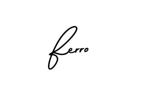 The best way (AmerikaSignatureDemo-Regular) to make a short signature is to pick only two or three words in your name. The name Ferro include a total of six letters. For converting this name. Ferro signature style 3 images and pictures png