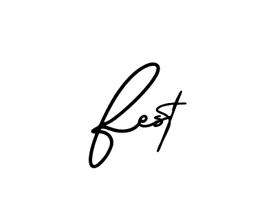 Fest stylish signature style. Best Handwritten Sign (AmerikaSignatureDemo-Regular) for my name. Handwritten Signature Collection Ideas for my name Fest. Fest signature style 3 images and pictures png