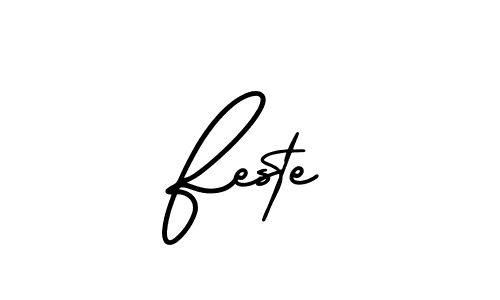 Make a beautiful signature design for name Feste. With this signature (AmerikaSignatureDemo-Regular) style, you can create a handwritten signature for free. Feste signature style 3 images and pictures png