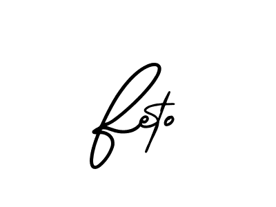 Feto stylish signature style. Best Handwritten Sign (AmerikaSignatureDemo-Regular) for my name. Handwritten Signature Collection Ideas for my name Feto. Feto signature style 3 images and pictures png