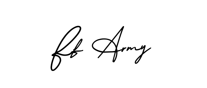 Ff Army stylish signature style. Best Handwritten Sign (AmerikaSignatureDemo-Regular) for my name. Handwritten Signature Collection Ideas for my name Ff Army. Ff Army signature style 3 images and pictures png