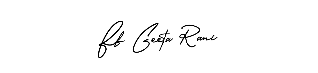 Make a beautiful signature design for name Ff Geeta Rani. With this signature (AmerikaSignatureDemo-Regular) style, you can create a handwritten signature for free. Ff Geeta Rani signature style 3 images and pictures png