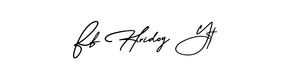 The best way (AmerikaSignatureDemo-Regular) to make a short signature is to pick only two or three words in your name. The name Ff Hridoy Yt include a total of six letters. For converting this name. Ff Hridoy Yt signature style 3 images and pictures png