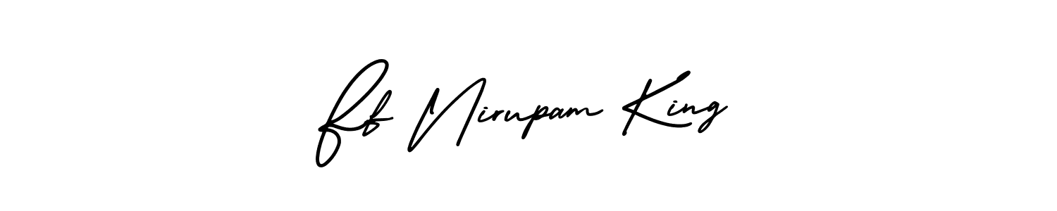 The best way (AmerikaSignatureDemo-Regular) to make a short signature is to pick only two or three words in your name. The name Ff Nirupam King include a total of six letters. For converting this name. Ff Nirupam King signature style 3 images and pictures png