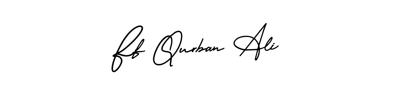 Make a beautiful signature design for name Ff Qurban Ali. With this signature (AmerikaSignatureDemo-Regular) style, you can create a handwritten signature for free. Ff Qurban Ali signature style 3 images and pictures png