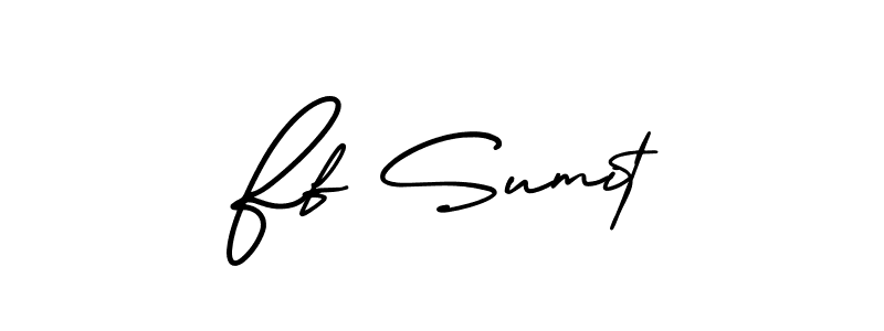 Ff Sumit stylish signature style. Best Handwritten Sign (AmerikaSignatureDemo-Regular) for my name. Handwritten Signature Collection Ideas for my name Ff Sumit. Ff Sumit signature style 3 images and pictures png