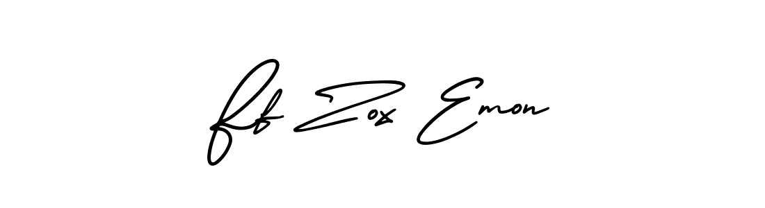 Ff Zox Emon stylish signature style. Best Handwritten Sign (AmerikaSignatureDemo-Regular) for my name. Handwritten Signature Collection Ideas for my name Ff Zox Emon. Ff Zox Emon signature style 3 images and pictures png