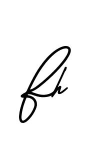 The best way (AmerikaSignatureDemo-Regular) to make a short signature is to pick only two or three words in your name. The name Fh include a total of six letters. For converting this name. Fh signature style 3 images and pictures png