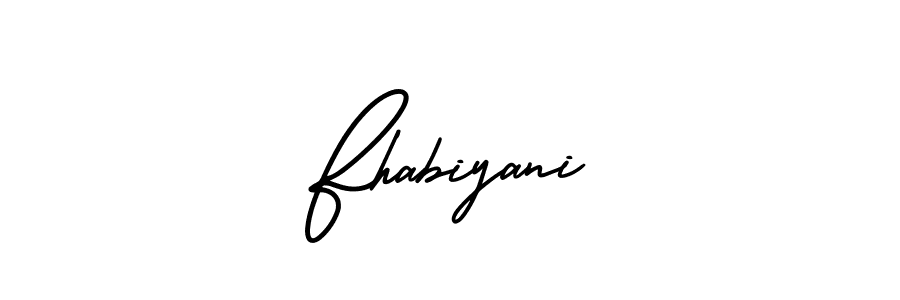 Also we have Fhabiyani name is the best signature style. Create professional handwritten signature collection using AmerikaSignatureDemo-Regular autograph style. Fhabiyani signature style 3 images and pictures png