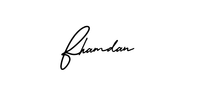 Make a beautiful signature design for name Fhamdan. With this signature (AmerikaSignatureDemo-Regular) style, you can create a handwritten signature for free. Fhamdan signature style 3 images and pictures png