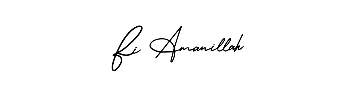 You should practise on your own different ways (AmerikaSignatureDemo-Regular) to write your name (Fi Amanillah) in signature. don't let someone else do it for you. Fi Amanillah signature style 3 images and pictures png