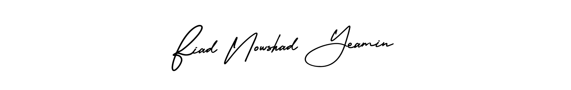 You should practise on your own different ways (AmerikaSignatureDemo-Regular) to write your name (Fiad Nowshad Yeamin) in signature. don't let someone else do it for you. Fiad Nowshad Yeamin signature style 3 images and pictures png