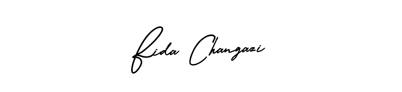 The best way (AmerikaSignatureDemo-Regular) to make a short signature is to pick only two or three words in your name. The name Fida Changazi include a total of six letters. For converting this name. Fida Changazi signature style 3 images and pictures png