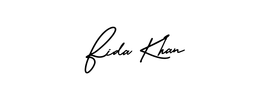 How to make Fida Khan name signature. Use AmerikaSignatureDemo-Regular style for creating short signs online. This is the latest handwritten sign. Fida Khan signature style 3 images and pictures png
