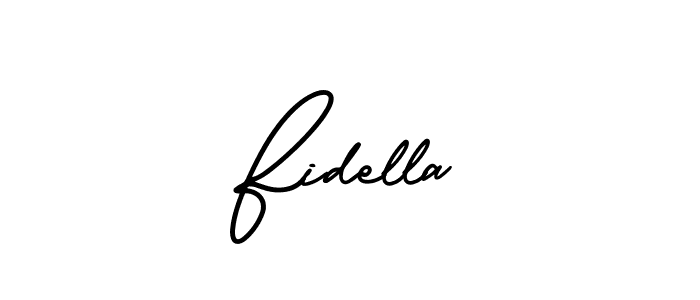 The best way (AmerikaSignatureDemo-Regular) to make a short signature is to pick only two or three words in your name. The name Fidella include a total of six letters. For converting this name. Fidella signature style 3 images and pictures png