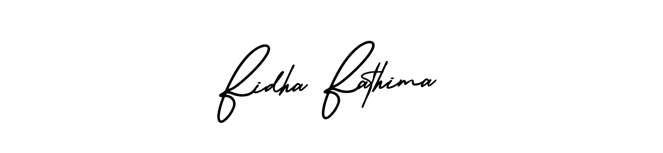 How to make Fidha Fathima name signature. Use AmerikaSignatureDemo-Regular style for creating short signs online. This is the latest handwritten sign. Fidha Fathima signature style 3 images and pictures png