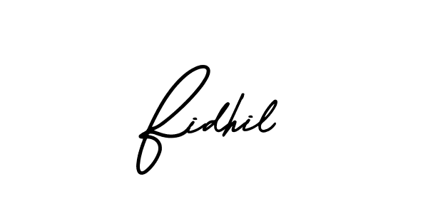 This is the best signature style for the Fidhil name. Also you like these signature font (AmerikaSignatureDemo-Regular). Mix name signature. Fidhil signature style 3 images and pictures png