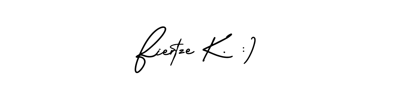 Make a beautiful signature design for name Fiertze K. :). With this signature (AmerikaSignatureDemo-Regular) style, you can create a handwritten signature for free. Fiertze K. :) signature style 3 images and pictures png