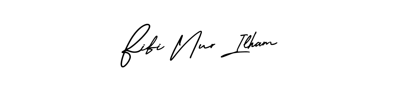 It looks lik you need a new signature style for name Fifi Nur Ilham. Design unique handwritten (AmerikaSignatureDemo-Regular) signature with our free signature maker in just a few clicks. Fifi Nur Ilham signature style 3 images and pictures png