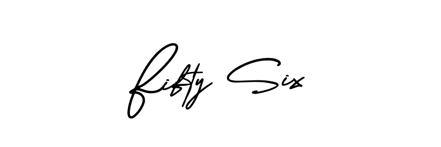 Fifty Six stylish signature style. Best Handwritten Sign (AmerikaSignatureDemo-Regular) for my name. Handwritten Signature Collection Ideas for my name Fifty Six. Fifty Six signature style 3 images and pictures png