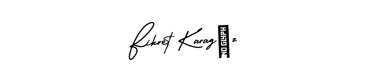 if you are searching for the best signature style for your name Fikret Karagöz. so please give up your signature search. here we have designed multiple signature styles  using AmerikaSignatureDemo-Regular. Fikret Karagöz signature style 3 images and pictures png