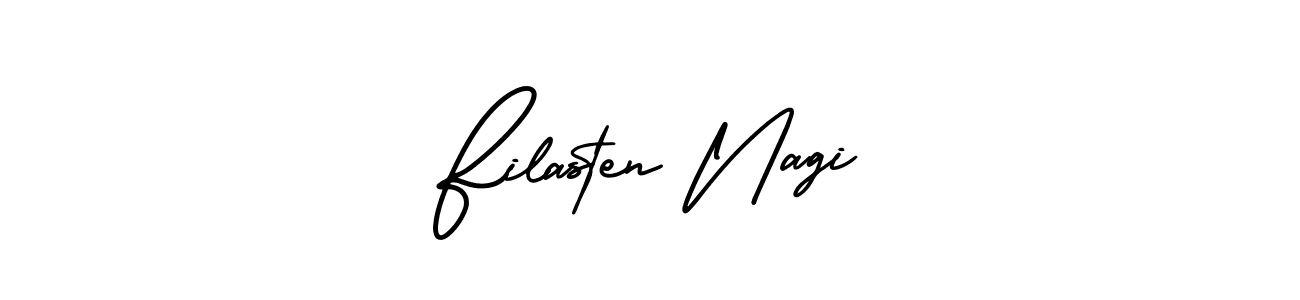 Use a signature maker to create a handwritten signature online. With this signature software, you can design (AmerikaSignatureDemo-Regular) your own signature for name Filasten Nagi. Filasten Nagi signature style 3 images and pictures png