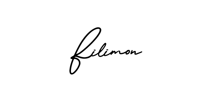 Use a signature maker to create a handwritten signature online. With this signature software, you can design (AmerikaSignatureDemo-Regular) your own signature for name Filimon. Filimon signature style 3 images and pictures png