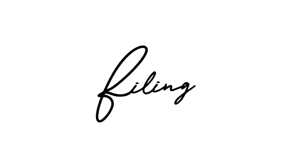 Filing stylish signature style. Best Handwritten Sign (AmerikaSignatureDemo-Regular) for my name. Handwritten Signature Collection Ideas for my name Filing. Filing signature style 3 images and pictures png