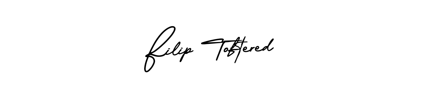 This is the best signature style for the Filip Toftered name. Also you like these signature font (AmerikaSignatureDemo-Regular). Mix name signature. Filip Toftered signature style 3 images and pictures png